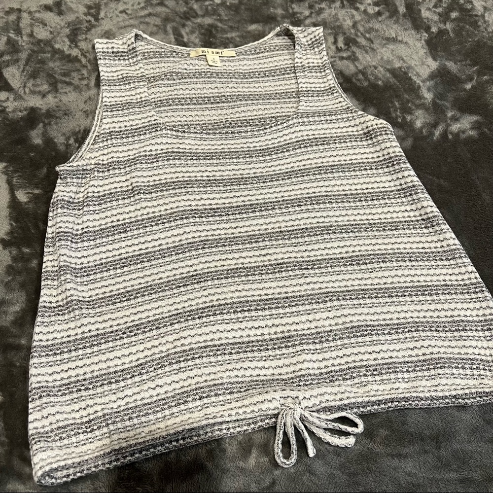 Francescas Cute grey and white stripped tank